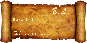 Bukó Lili névjegykártya